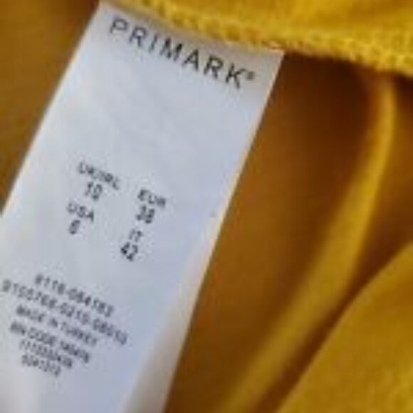 Primark Mustard Yellow 3/4 Ruffle Sleeve Blouse Size 6 - Picture 5 of 5